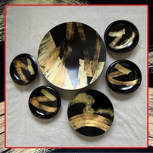 Vintage? Japanese retro modern lacquer bowl set